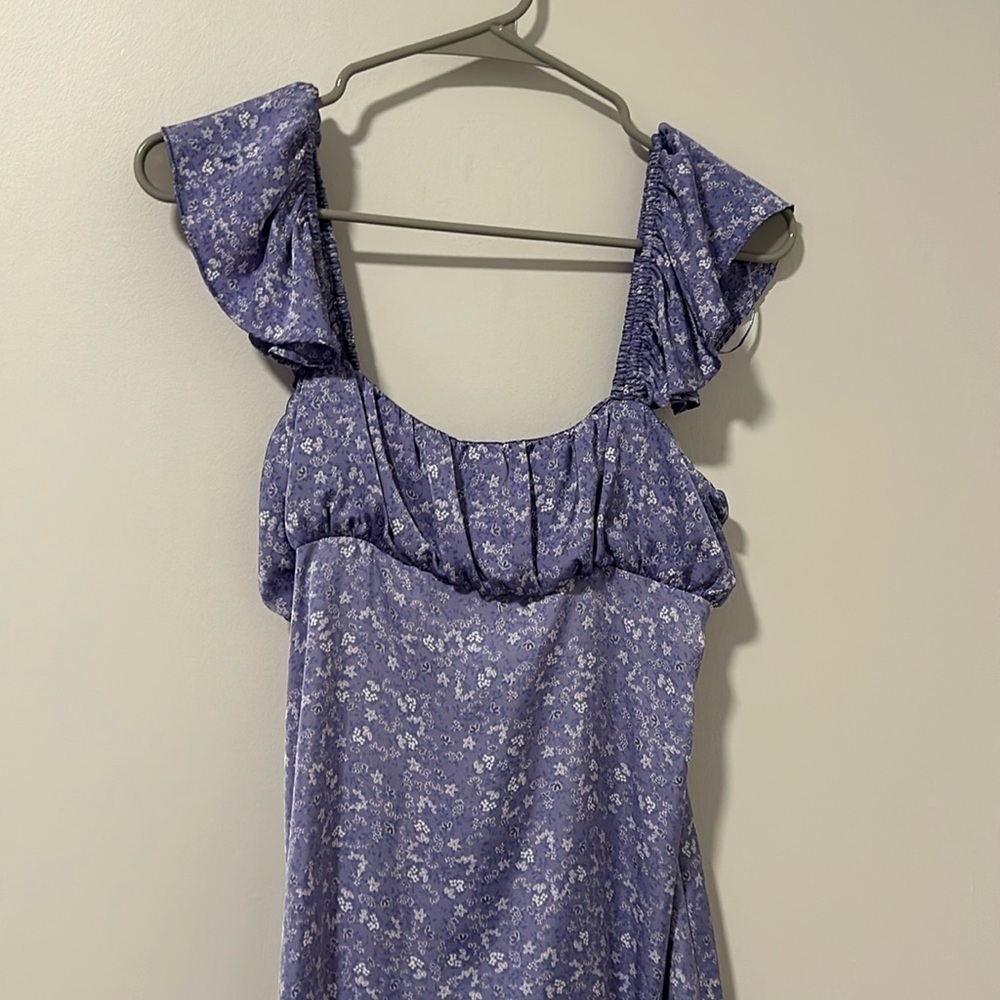 NWT Zara Purple Flower Cottagecore Feminine Babydoll Dress Size XS